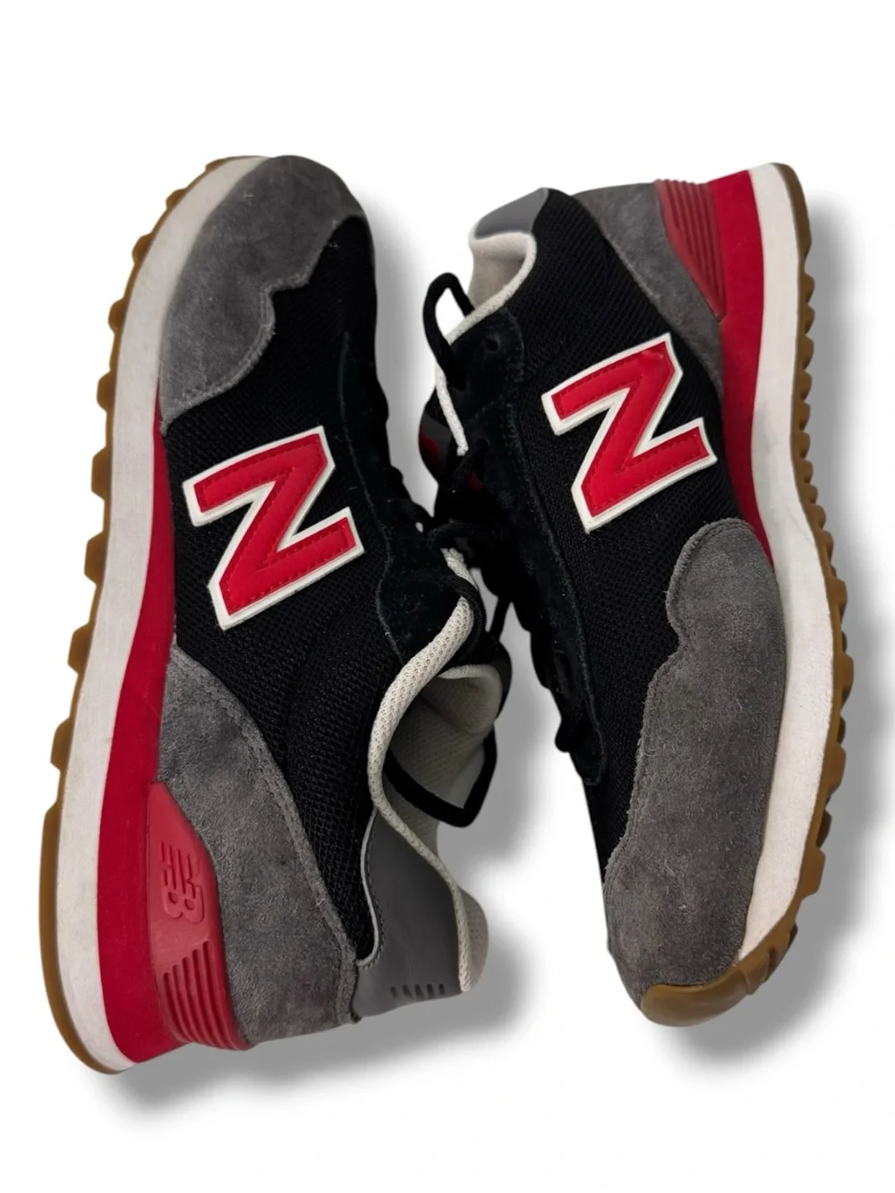 New Balance 515v3 Men’s Sneakers Size 8 Black Team Red Suede Mesh Retro Shoes